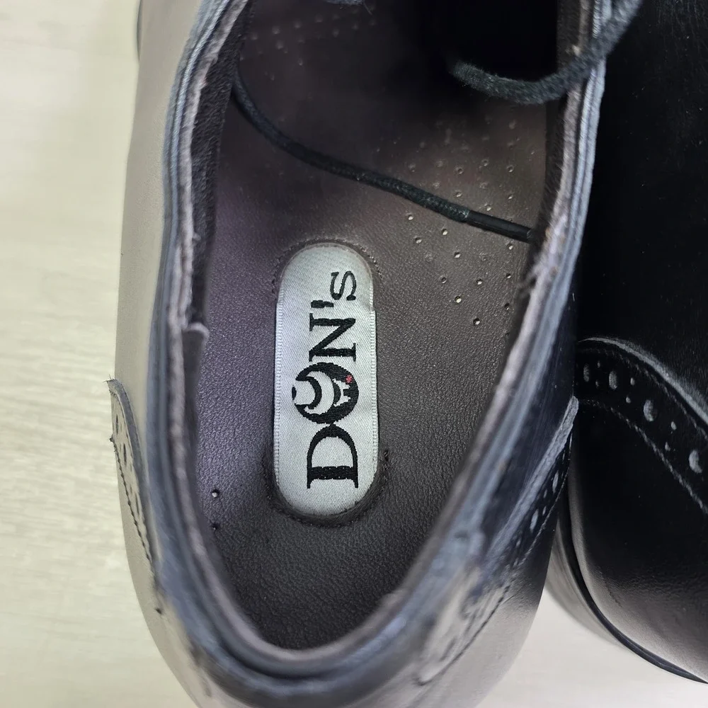 Dons Handmade Men's Elevator Shoes Cap Toe Black Leather Size 10 12